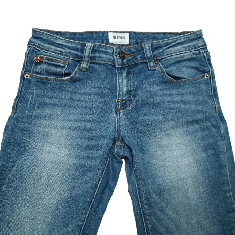 Hudson Jeans Girls 10 Blue Straight Leg Stretch Medium Wash 22 in‎ Inseam